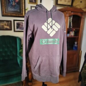 Columbia‎ Sportswear Company Hoodie Sweater Gray Pullover Logo Kangaroo Pocket L